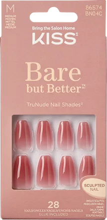 KISS Bare But Better – TruNude -86574 BN04C umělé nehty, 28 ks