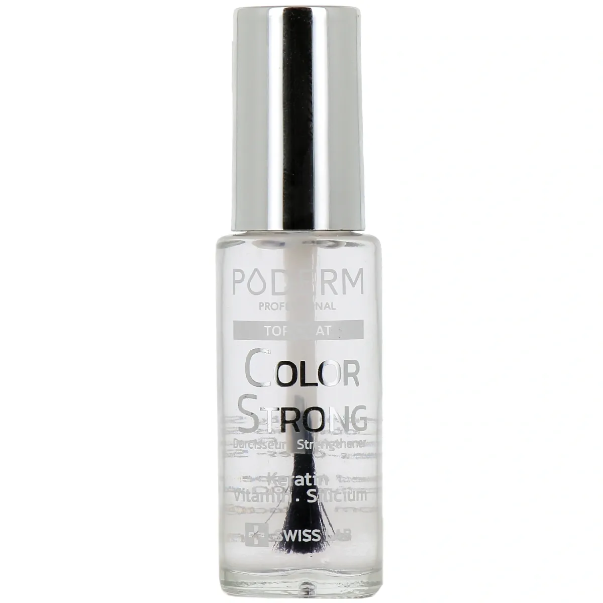 Poderm Color Strong Hardening Top Coat – zpevňující vrchní lak na nehty, 8 ml