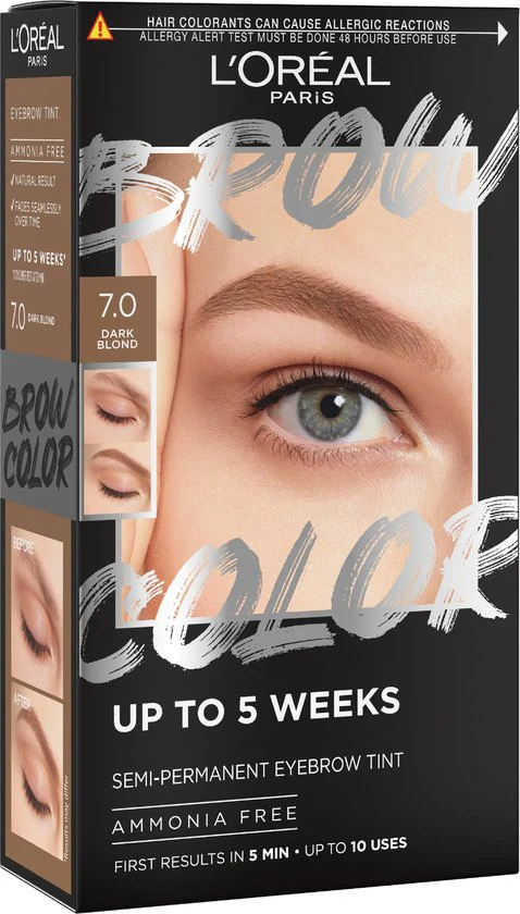 L'Oréal Paris Brow Color – barva na obočí 7.0 Tmavá blond, 30 ml