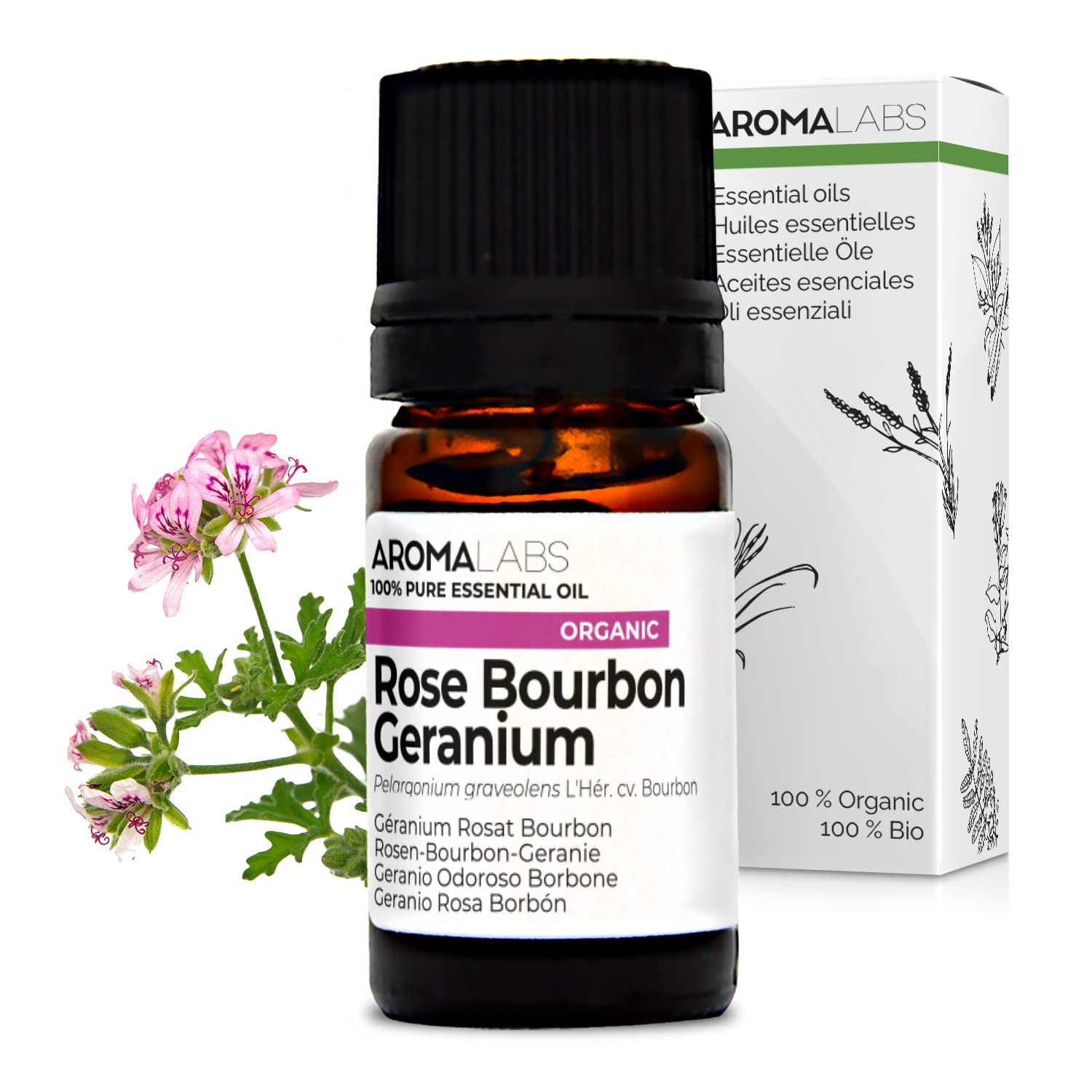 Aroma Labs AROMALABS Rose Bourbon Geranium – 100% organický esenciální olej