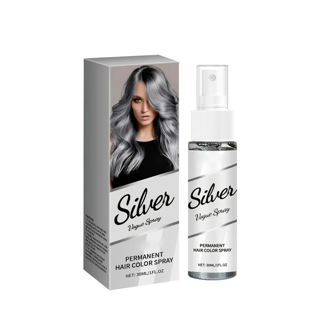 Levně Hoegoa Silver Vogue Spray – permanentní barva na vlasy ve spreji 30 ml (HG-A06-0001-01)