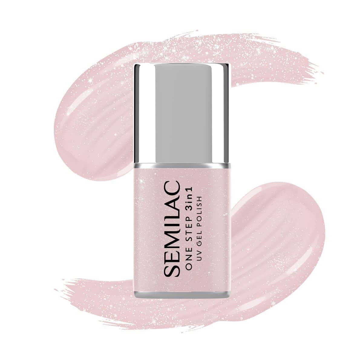 Semilac One Step UV Nail Polish S259 Naked Glitter Beige 7ml