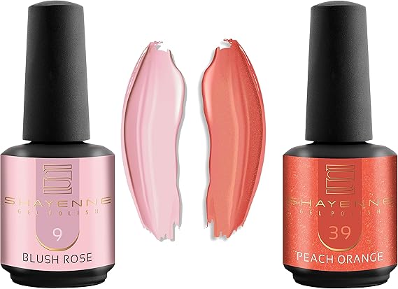 Levně Sada UV gelových laků na nehty Shayenne – Blush Rose & Peach Orange (2×15 ml)