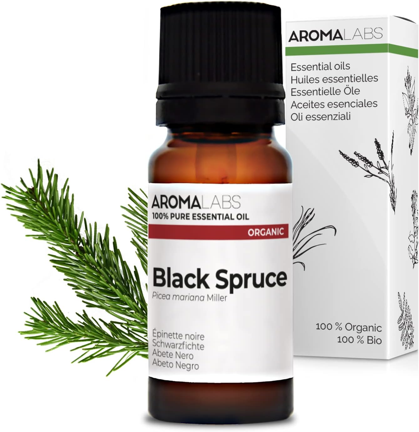 Aroma Labs Black Spruce Essential Oil BIO – 100% přírodní esenciální olej (10 ml)
