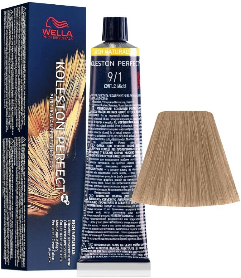 WELLA Koleston Perfect ME+ 9/1 Velmi světlá popelavá blond 60ml