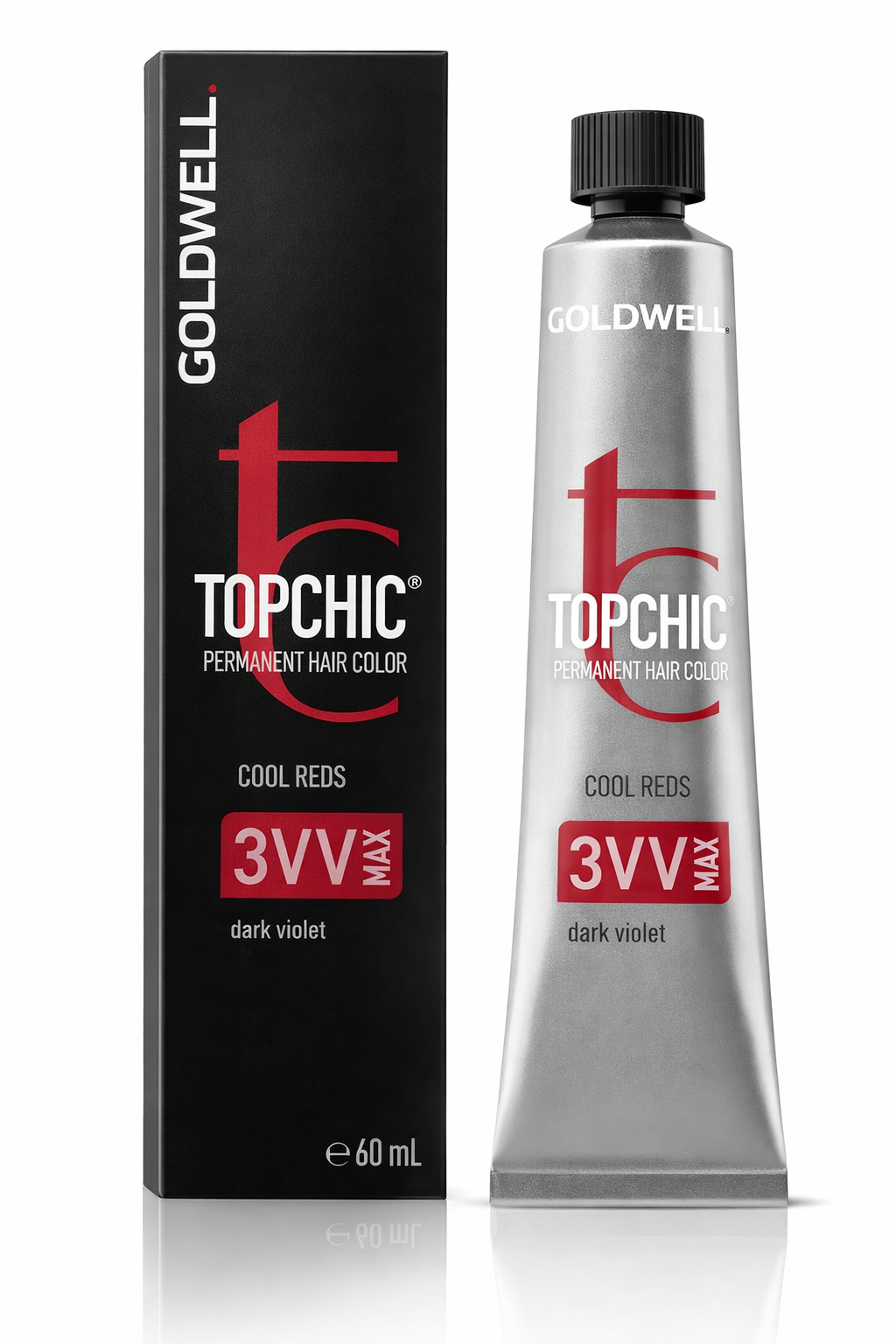 Goldwell Topchic Permanent Hair Color 3VV Max – tmavě fialová (60 ml) exp.2/26