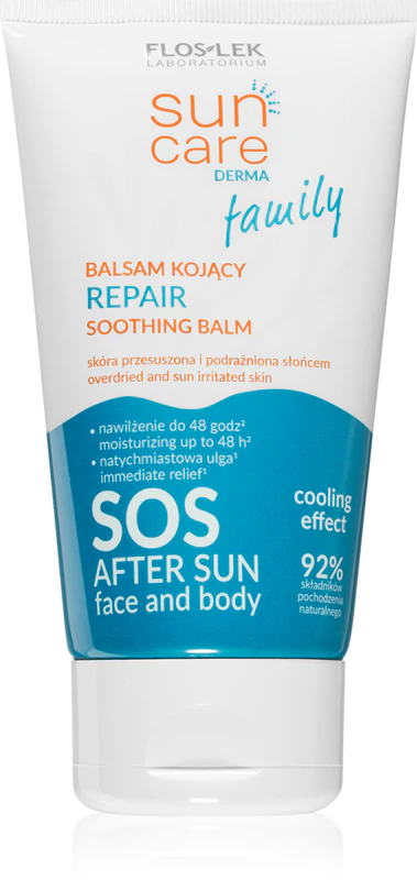 FLOSLEK Sun Care Derma Family SOS After Sun – zklidňující regenerační balzám po opalování (125 ml) Exp.: 01/26