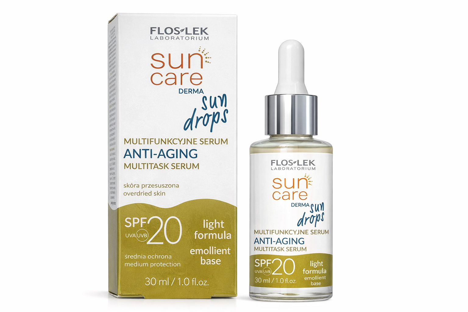 FLOSLEK Sun Care SPF 20 – multifunkční anti-age sérum (30 ml)Exp.: 03/26