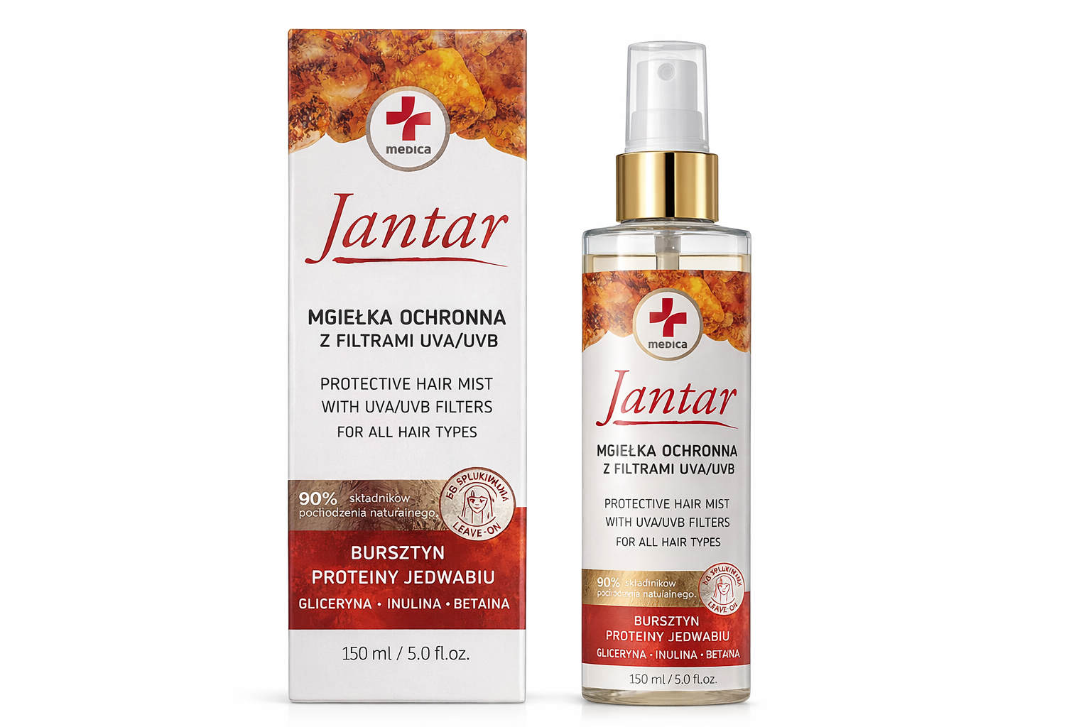 Jantar Medica – ochranná mlha na vlasy s UVA/UVB filtry 150 ml EXP.: 03/26