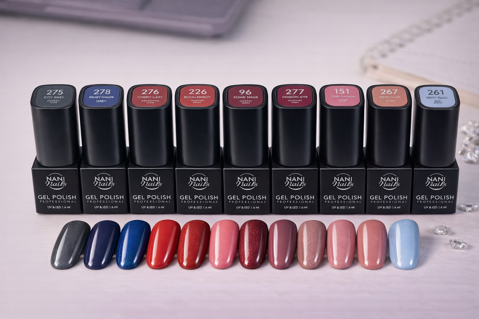 NANI Nails Gel Polish obsahuje 10 profesionálních gelových laků pro nehty 10x6ml
