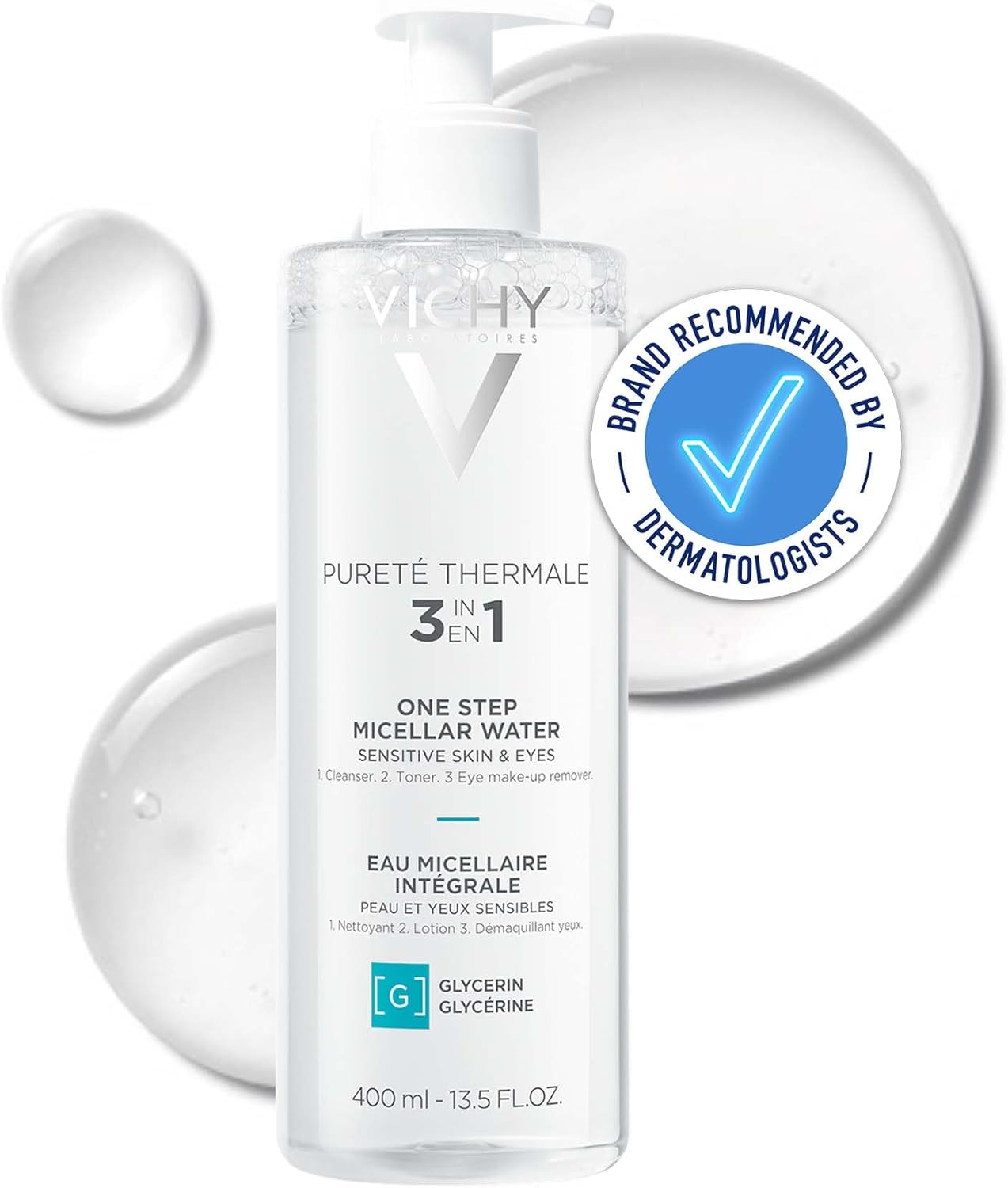 Vichy Pureté Thermale micelární voda One Step pro citlivou pleť a oči 400ml (poškozený aplikátor)