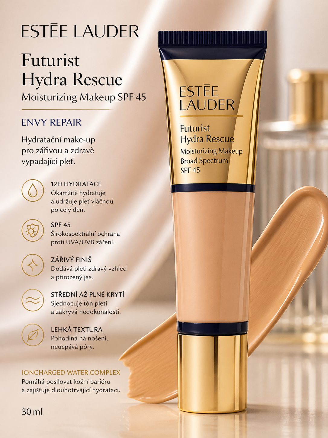 Estée Lauder Futurist Hydra Rescue Makeup SPF 45 – odstín Envy Repair 30ml