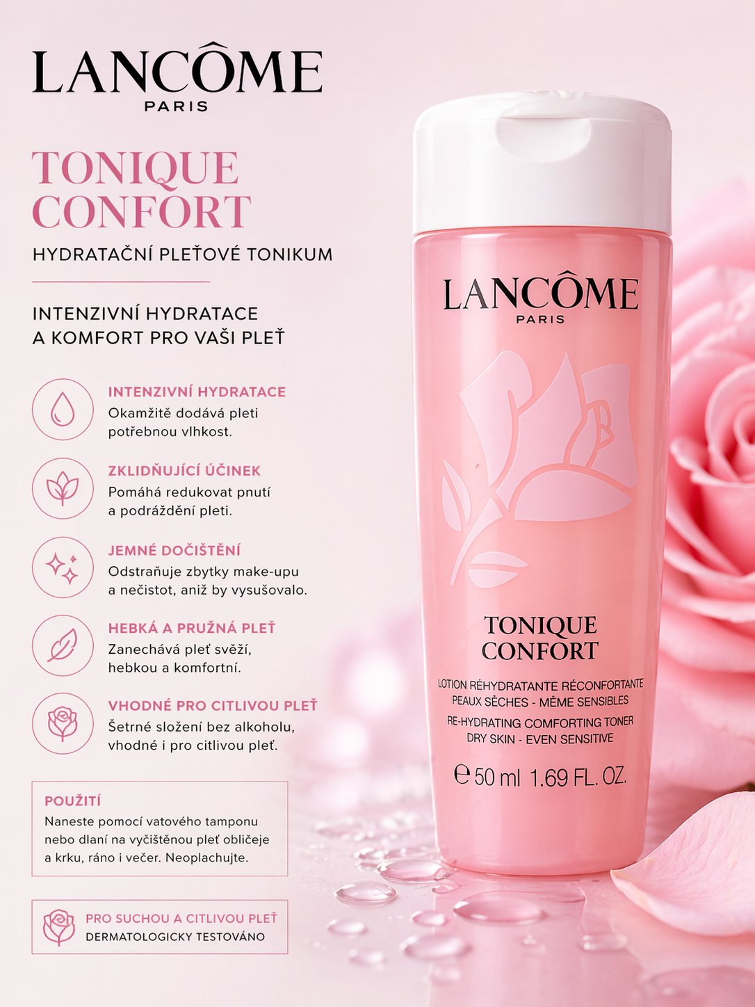 Lancôme Tonique Confort – hydratační pleťové tonikum (50 ml)