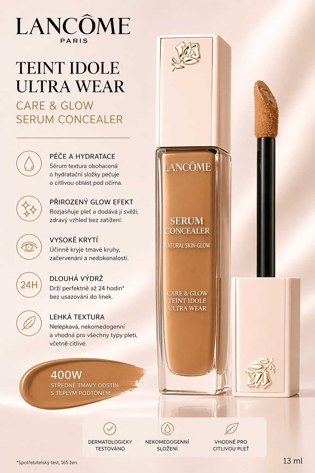 Lancôme Teint Idole Ultra Wear Care & Glow Serum Concealer – odstín 400W 13ml
