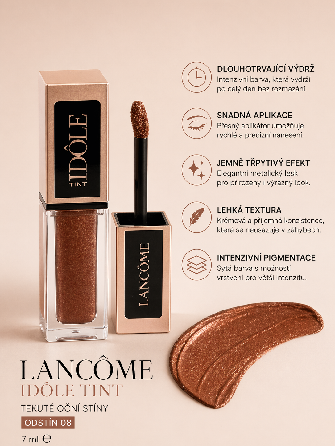 Lancôme Idôle Tint – Tekuté oční stíny (odstín 08) 7ml