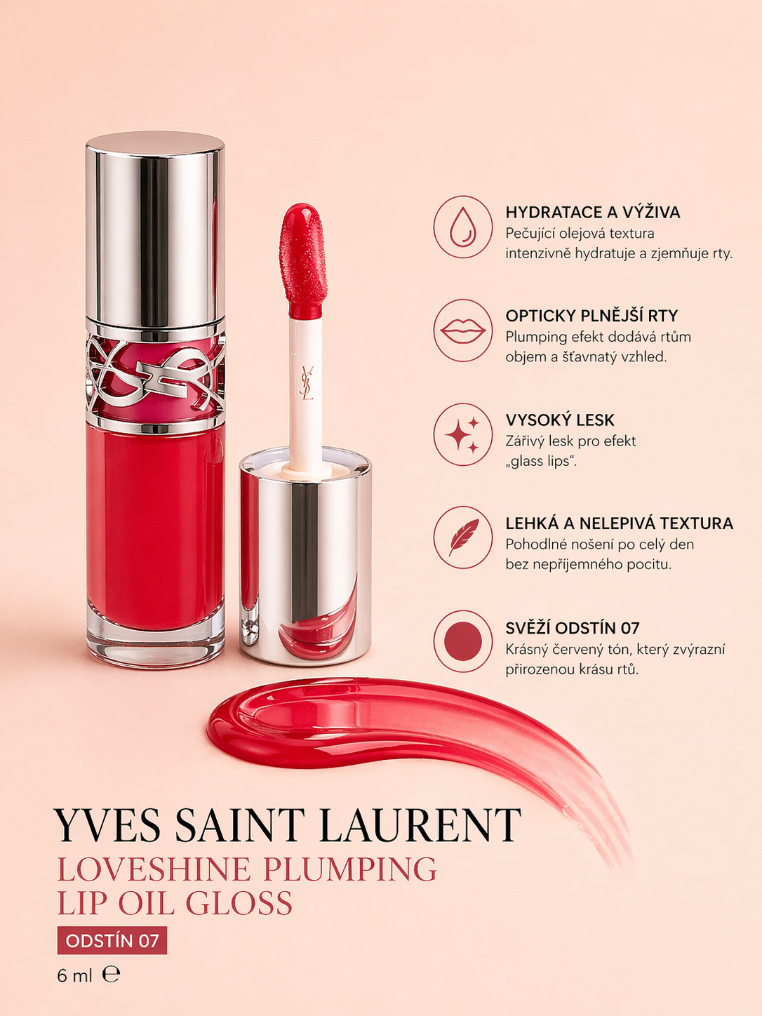 Levně Yves Saint Laurent Olejový lesk na rty Loveshine – odstín 07, 6ml