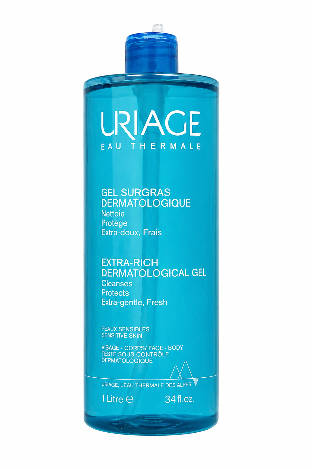 URIAGE Gel Surgras Dermatologique (1 l)Jemný dermatologický sprchový gel, poškozený aplikátor