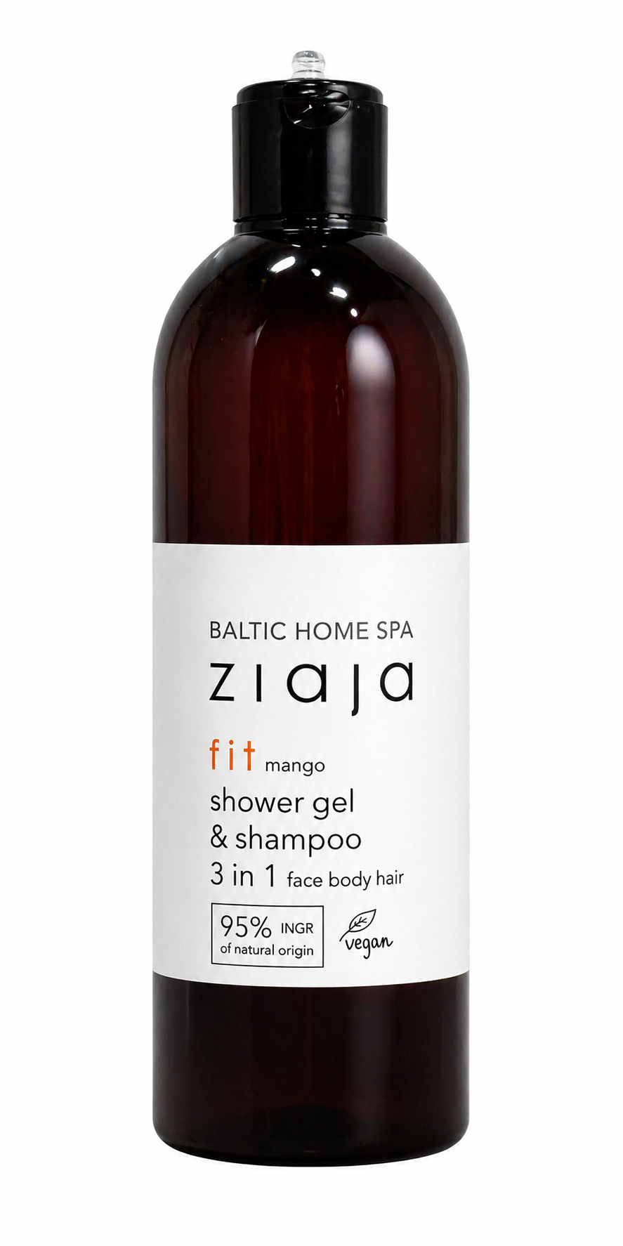 Levně ZIAJA Baltic Home Spa Fit Mango – sprchový gel & šampon 3v1, 500 ml (poškozený aplikátor)