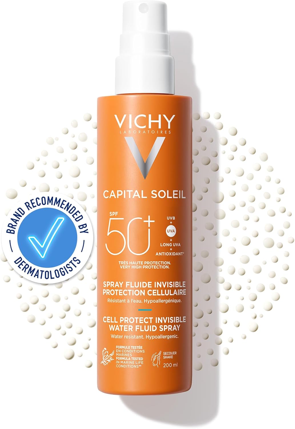 Vichy Capital Soleil Neviditelný tekutý sprej SPF50+ 200ml (poškozený aplikátor)