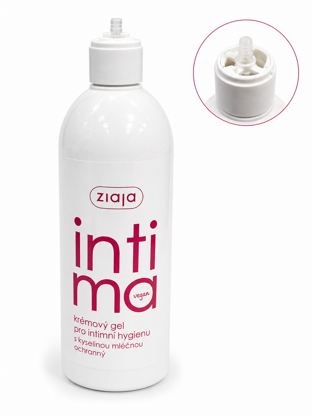 ZIAJA Intima ochranný krémový gel pro intimní hygienu s kyselinou mléčnou 500 ml (poškozený aplikátor)