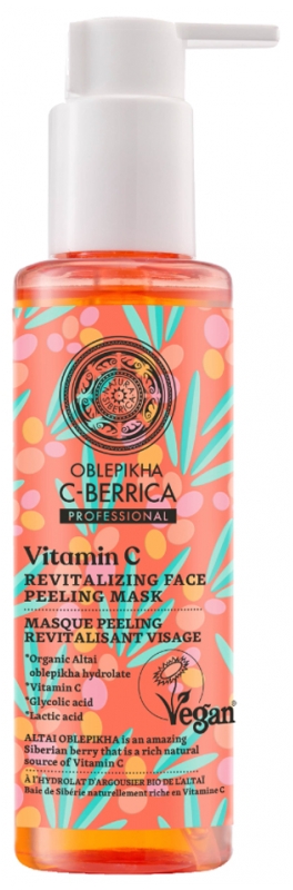 Natura Siberica C-Berrica Revitalizační peelingová maska na obličej 145 ml-(poškozený aplikátor)