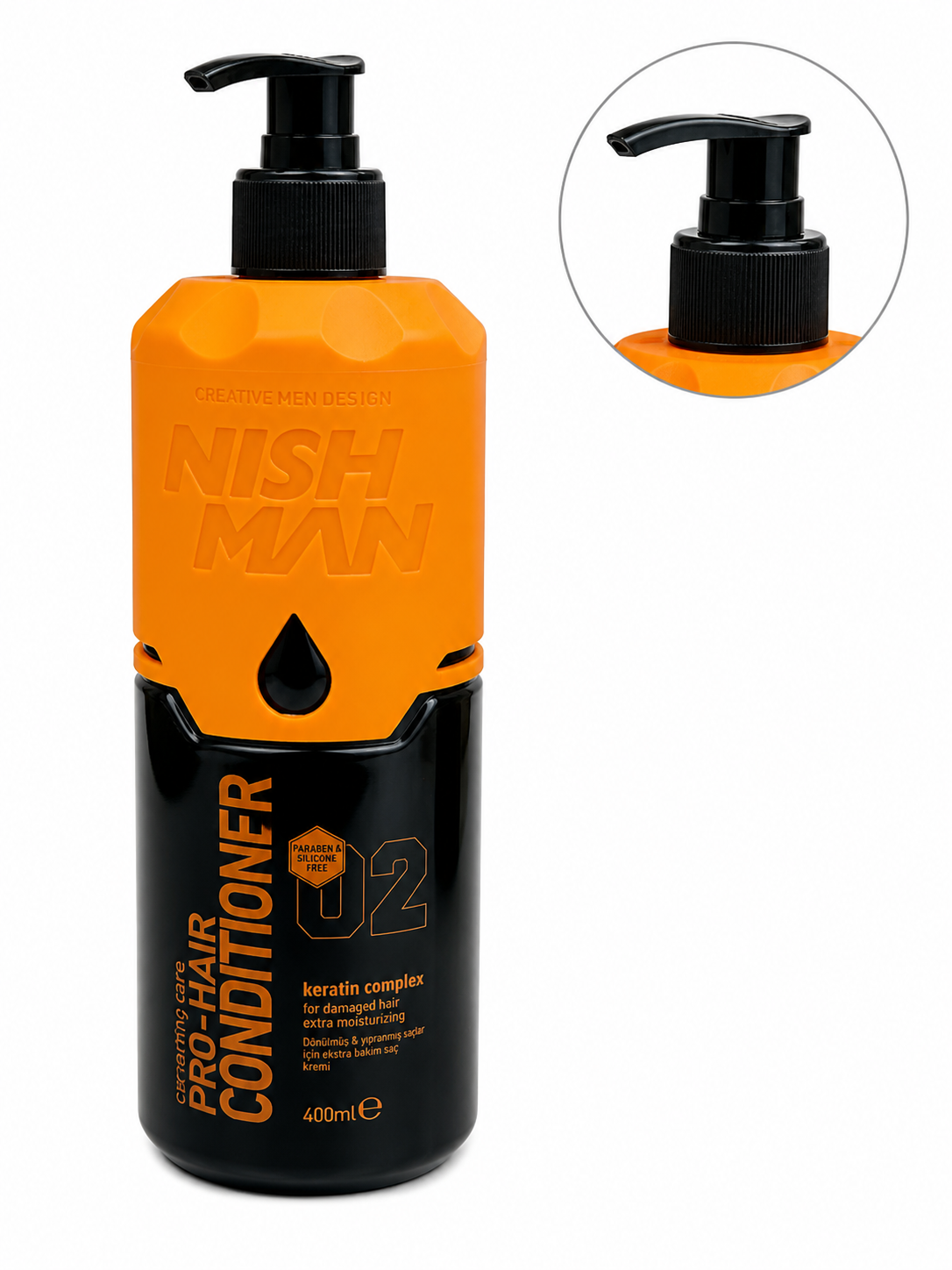 Levně Nish Man Pro-Hair Conditioner No.2 Keratin Complex – kondicionér na vlasy, 400 ml (poškozené balení)