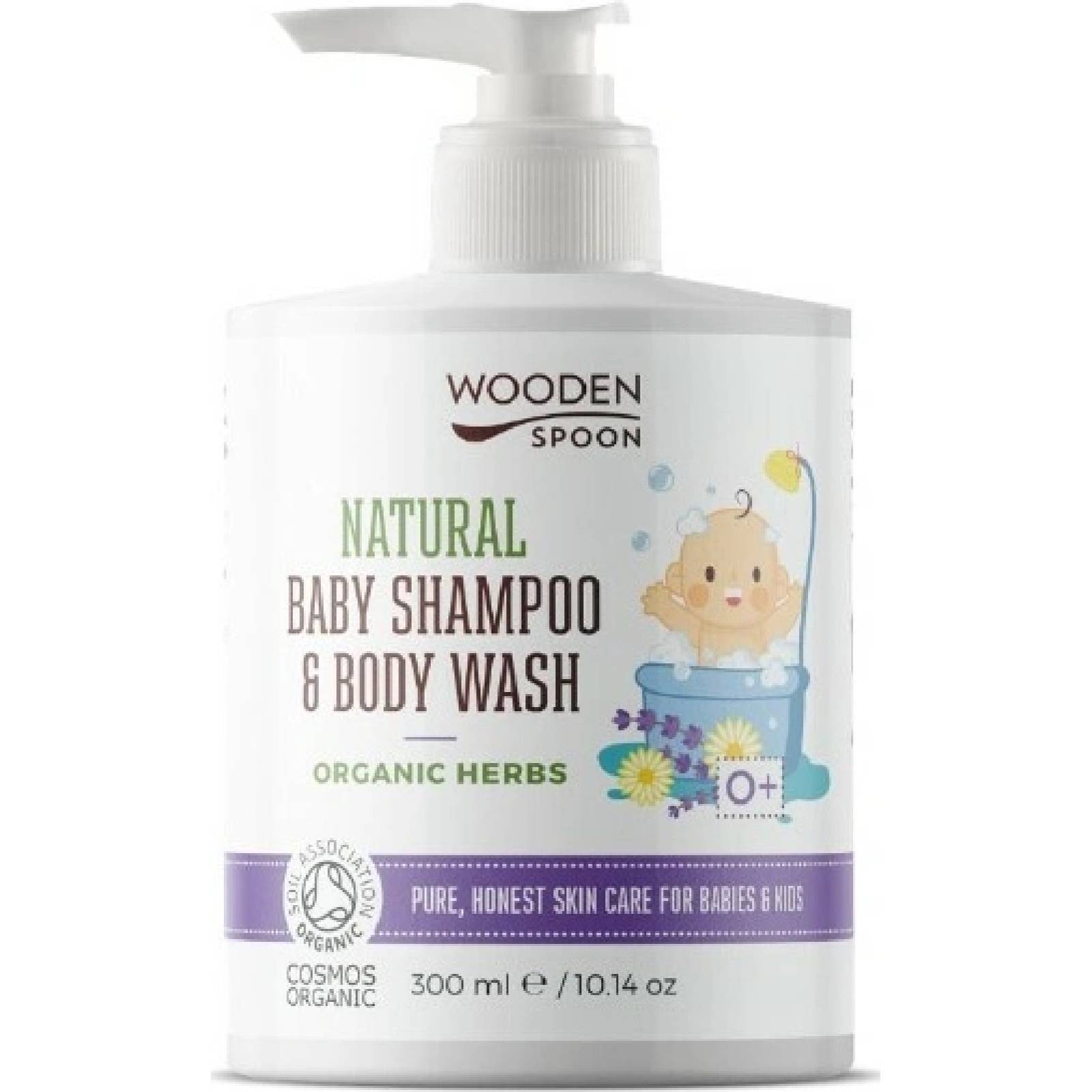 WoodenSpoon Natural Baby Shampoo & Body Wash 300 ml-(poškozený aplikátor)