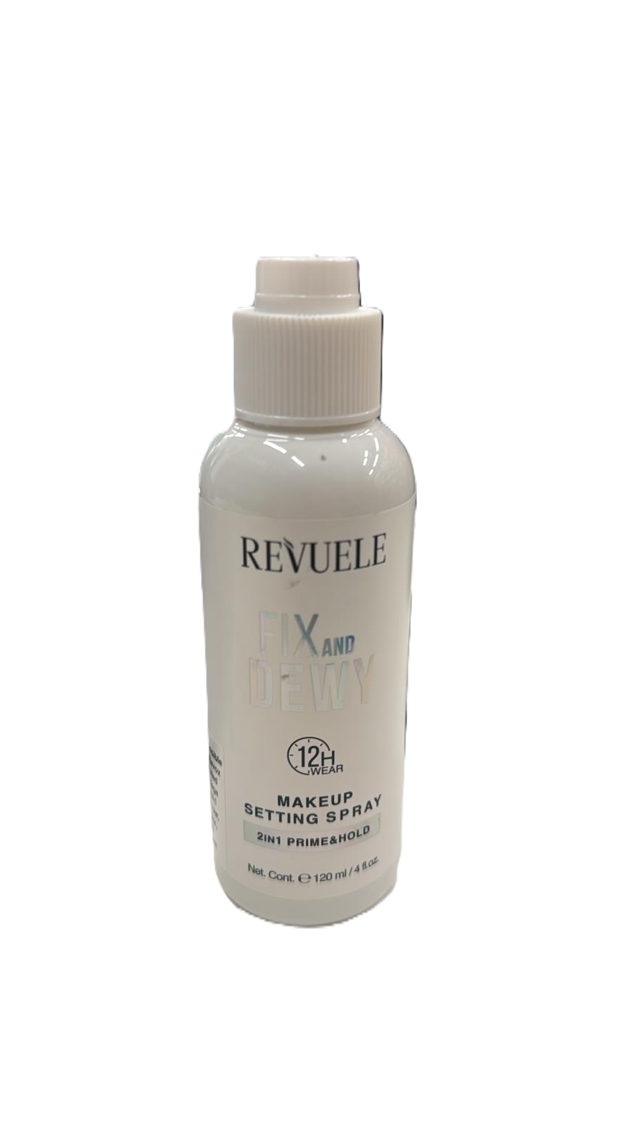 Levně REVUELE Makeup Setting Spray 2v1 Prime & Hold Fixační sprej na make-up 120ml, (poškozený aplikátor)