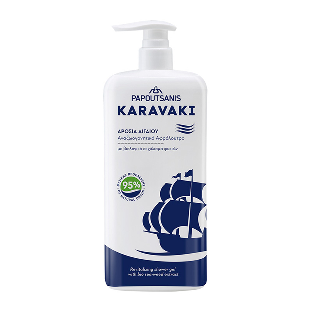 KARAVAKI Sprchový gel Egejský vánek, 750 ml, Papoutsanis