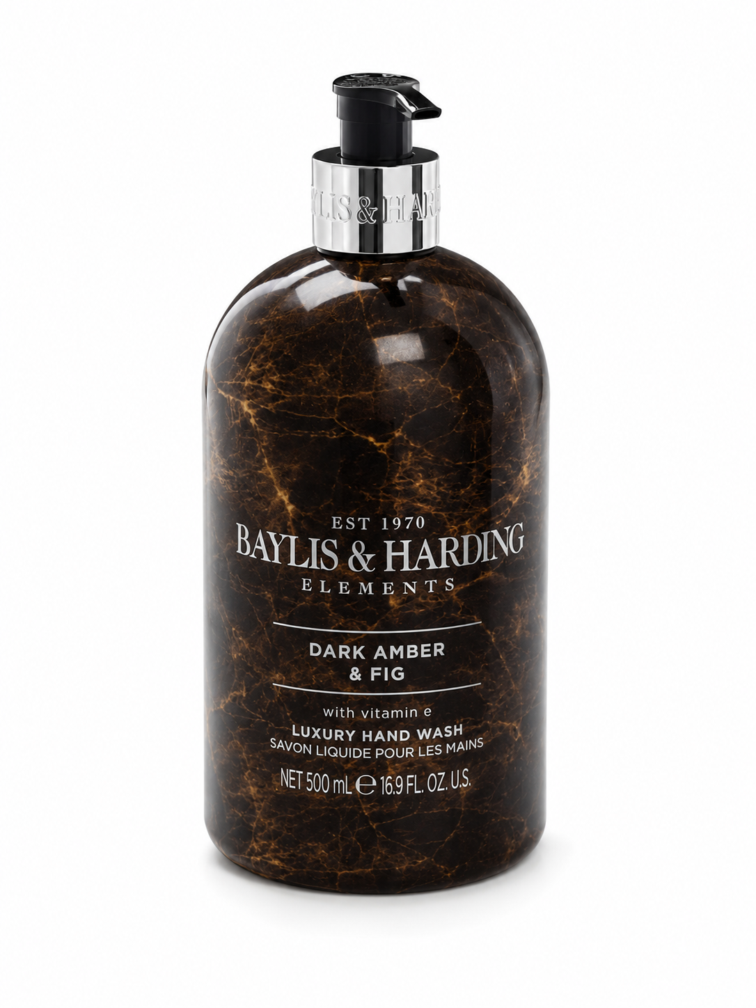 Baylis & Hardin Baylis & Harding Elements Luxusní mýdlo na ruce Dark Amber & Fig 500 ml (poškozený aplikátor)