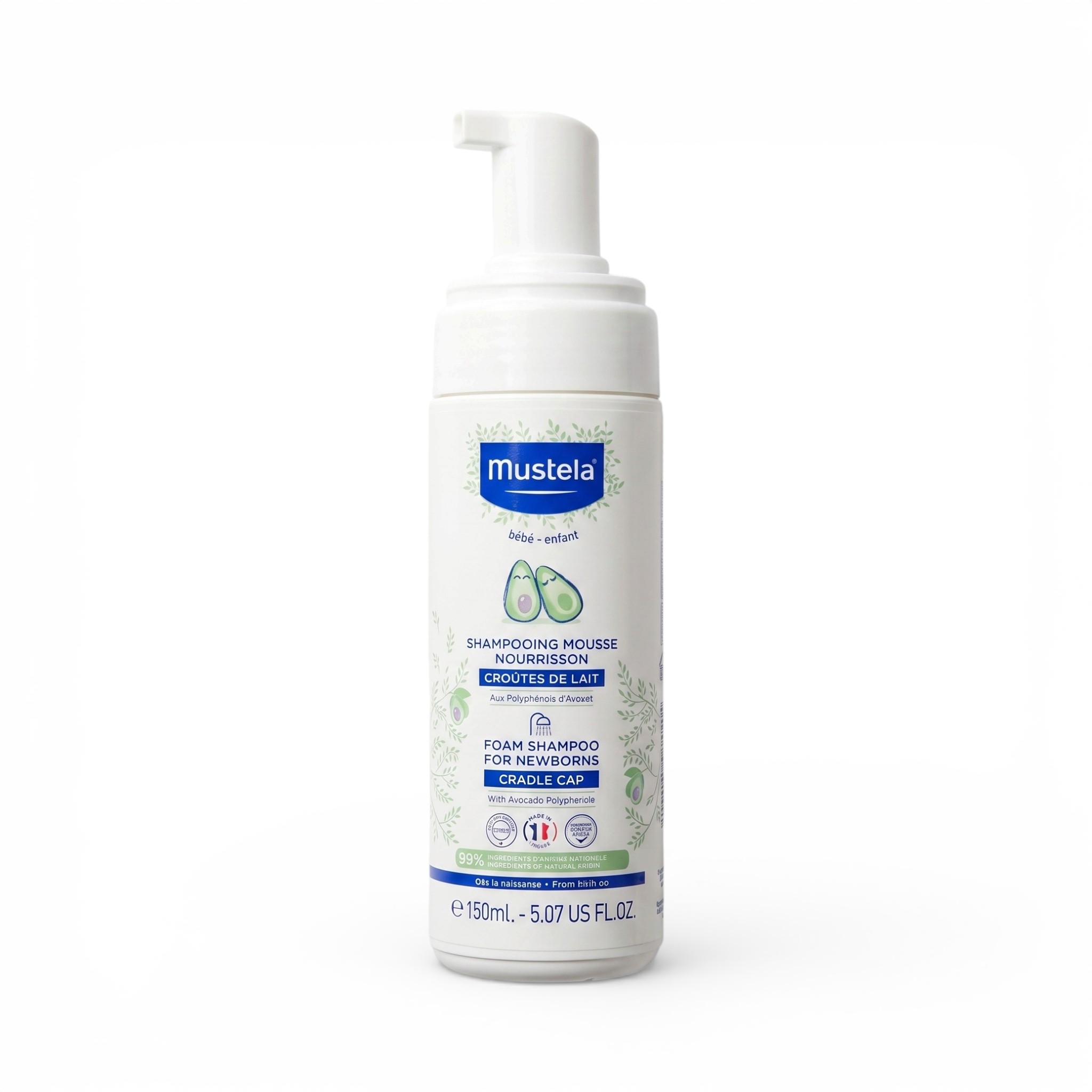 Mustela Bébé dětský šampon na mléčné strupy 150ml (bez víčka)