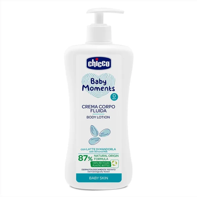 CHICCO Tělové mandlové mléko Baby Moments 500 ml, 0m+