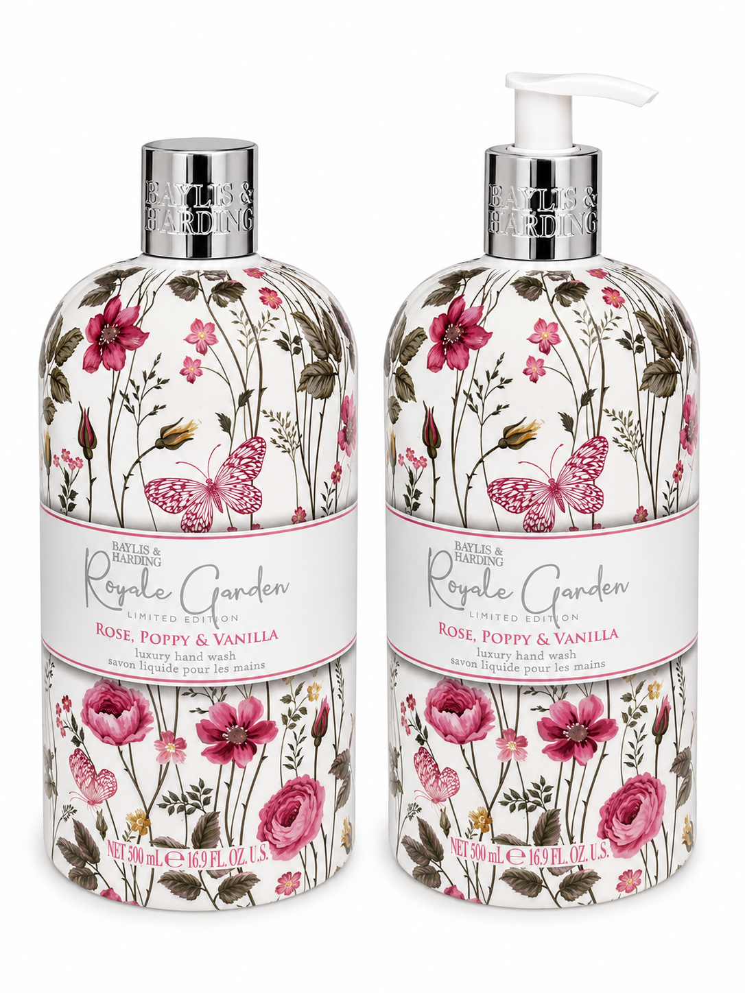 Baylis & Hardin Baylis & Harding Royale Garden Rose, Poppy & Vanilla Luxury Hand Wash – luxusní tekuté mýdlo na ruce, 500 ml