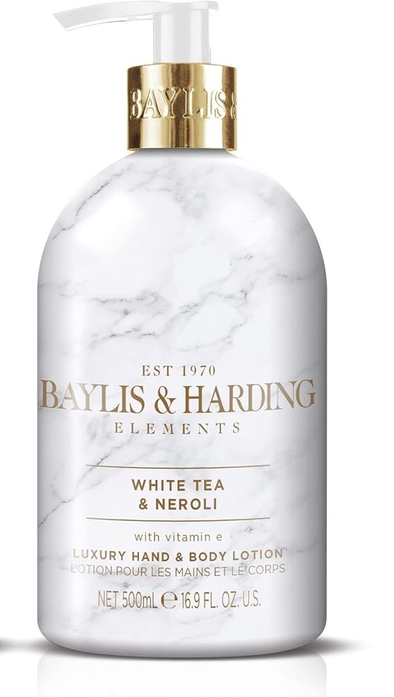 Baylis & Hardin Baylis & Harding Elements White Tea & Neroli Luxury Hand & Body Lotion, 500 ml, chybí aplikátor, je zlomený
