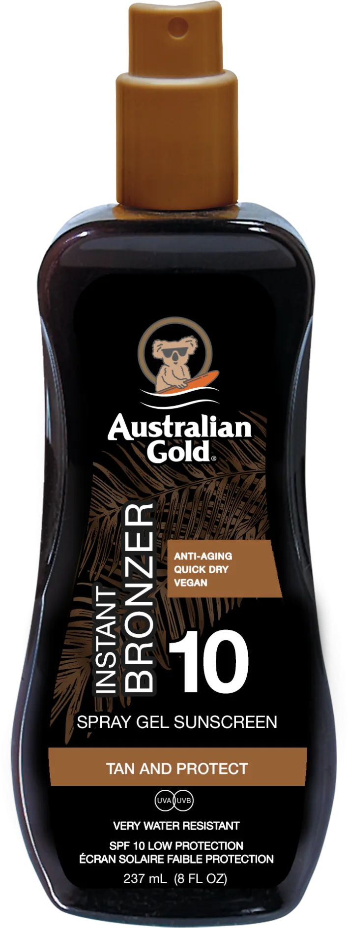 Australian Gold Spray Gel + Bronzer SPF 10 , 237 ml