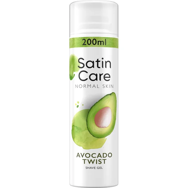 Gillette Satin Care Avocado Twist gél na holenie, 200 ml, bez víčka