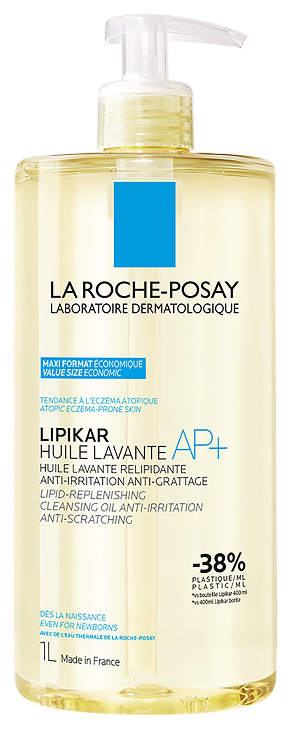La Roche La Roche-Posay Lipikar Huile Lavante AP+ zvláčňující relipidační koupelový a sprchový olej 1000 ml, poškozený aplikátor