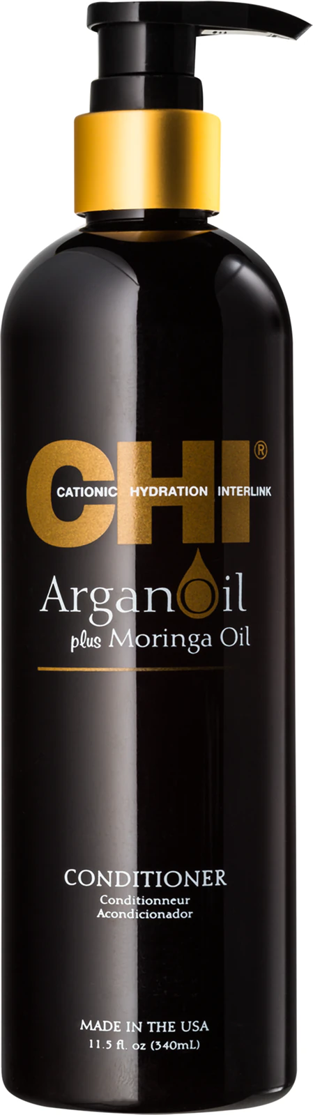 CHI Argan Oil kondicionér výživná péče určená pro suché, poškozené a chemicky namáhané vlasy, 340 ml, poškozený aplikátor