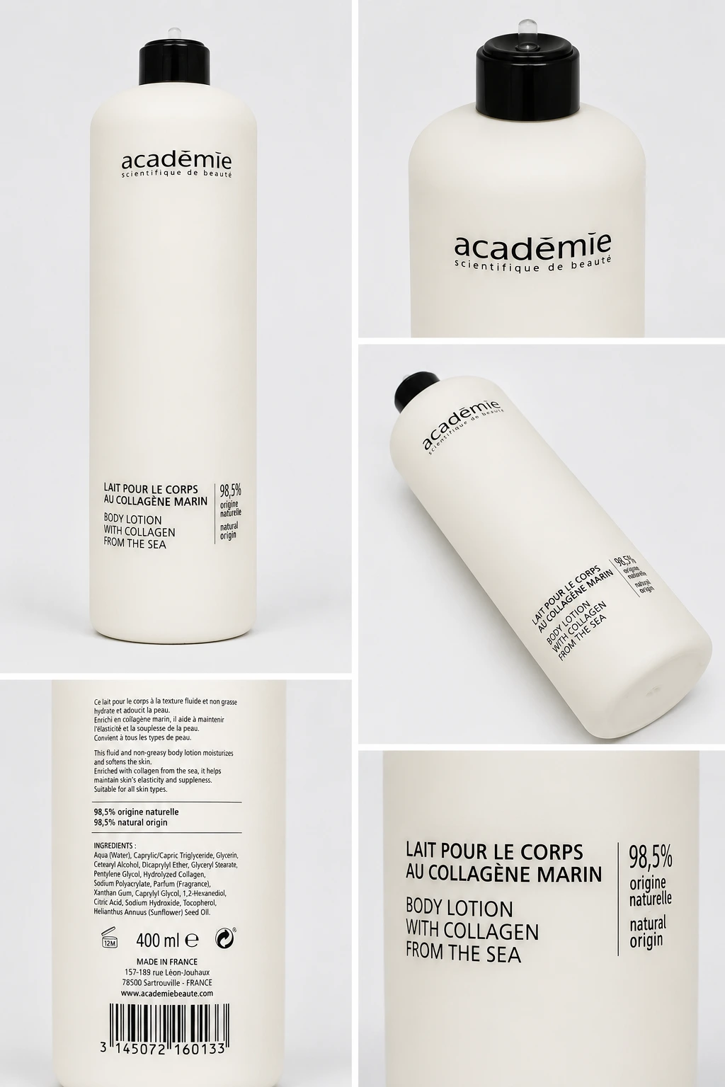 Academie lait pour corps au collagenne body lotion, 400 ml, (poškozený aplikátor)
