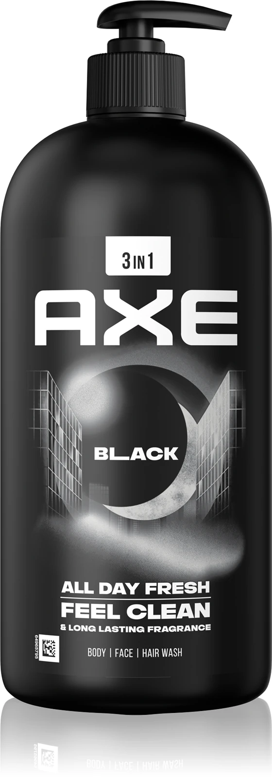 Axe 900 ml Black sprchový gel na tvář, tělo a vlasy, 900 ml ( poškozený aplikátor )