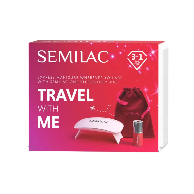 Semilac Travel With Me Set – cestovní sada pro gelovou manikúru