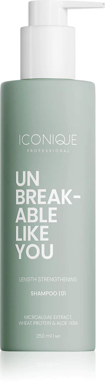 ICONIQUE UNBREAKABLE LIKE YOU šampon 250ml - posílení a péče o dlouhé vlasy (poškozený aplikátor)