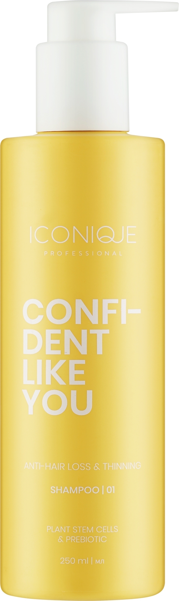 ICONIQUE Professional CONFIDENT LIKE YOU Anti-Hair Loss & Thinning šampón, 250 ml (poškozený aplikátor)