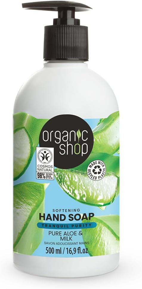 Organic Shop změkčující mýdlo na ruce s aloe a mlékem 500 ml