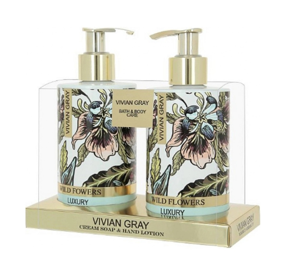 Vivian Gray Wild Flowers – luxusní tekuté mýdlo 250 ml + mléko na ruce 250 ml, dárková sada (bez krabičky)