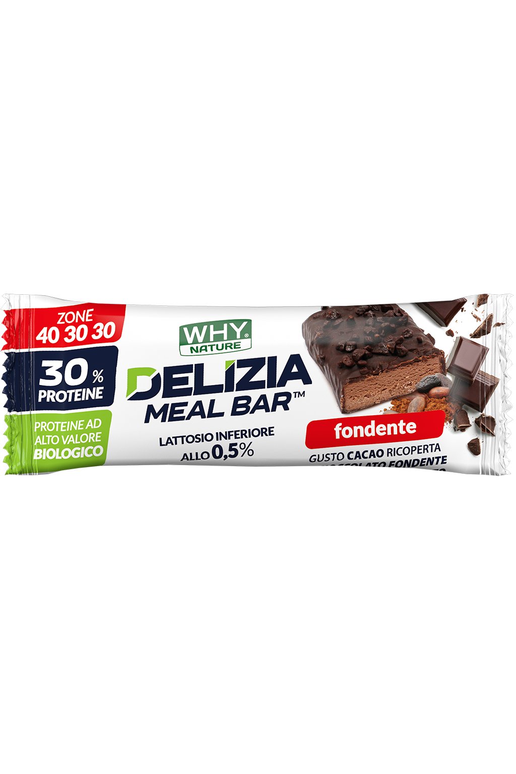 Delizia - proteinová tyčinka Příchuť: Hořká čokoláda