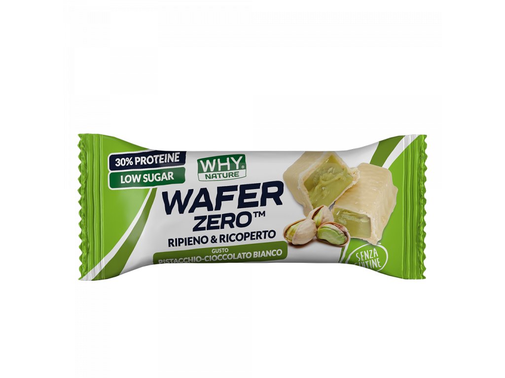 Whynature Wafer Zero - čokoládová oplatka s proteinem Příchuť: Pistácie s bílou čokoládou