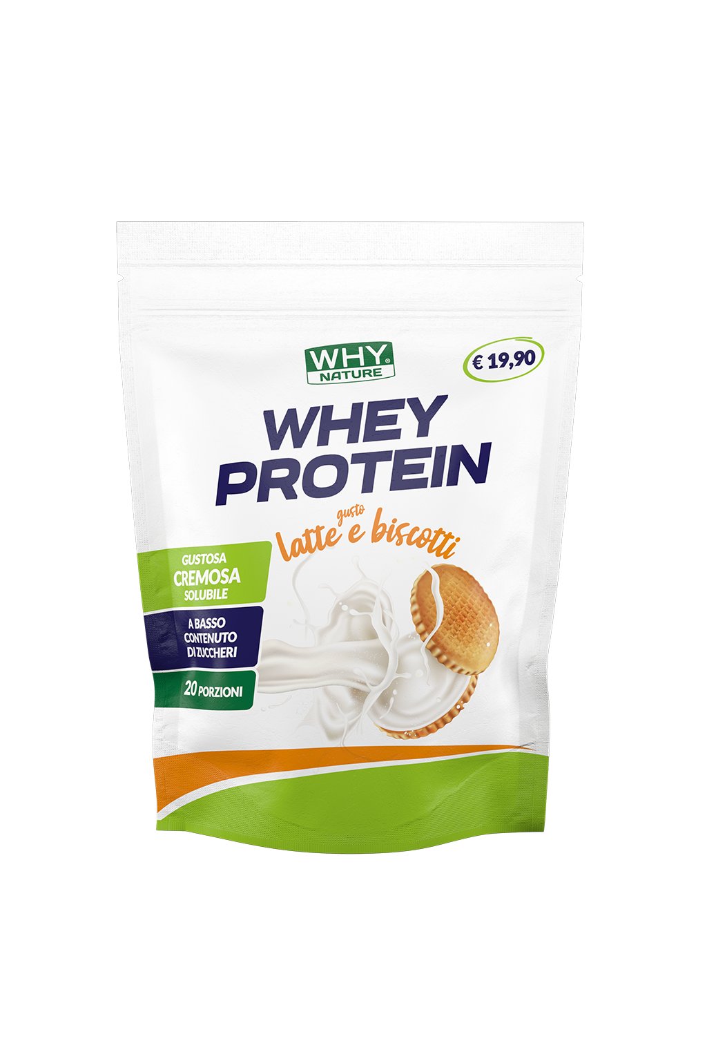 Whey protein - proteinový prášek - 400 g Příchuť: Mléko a sušenky