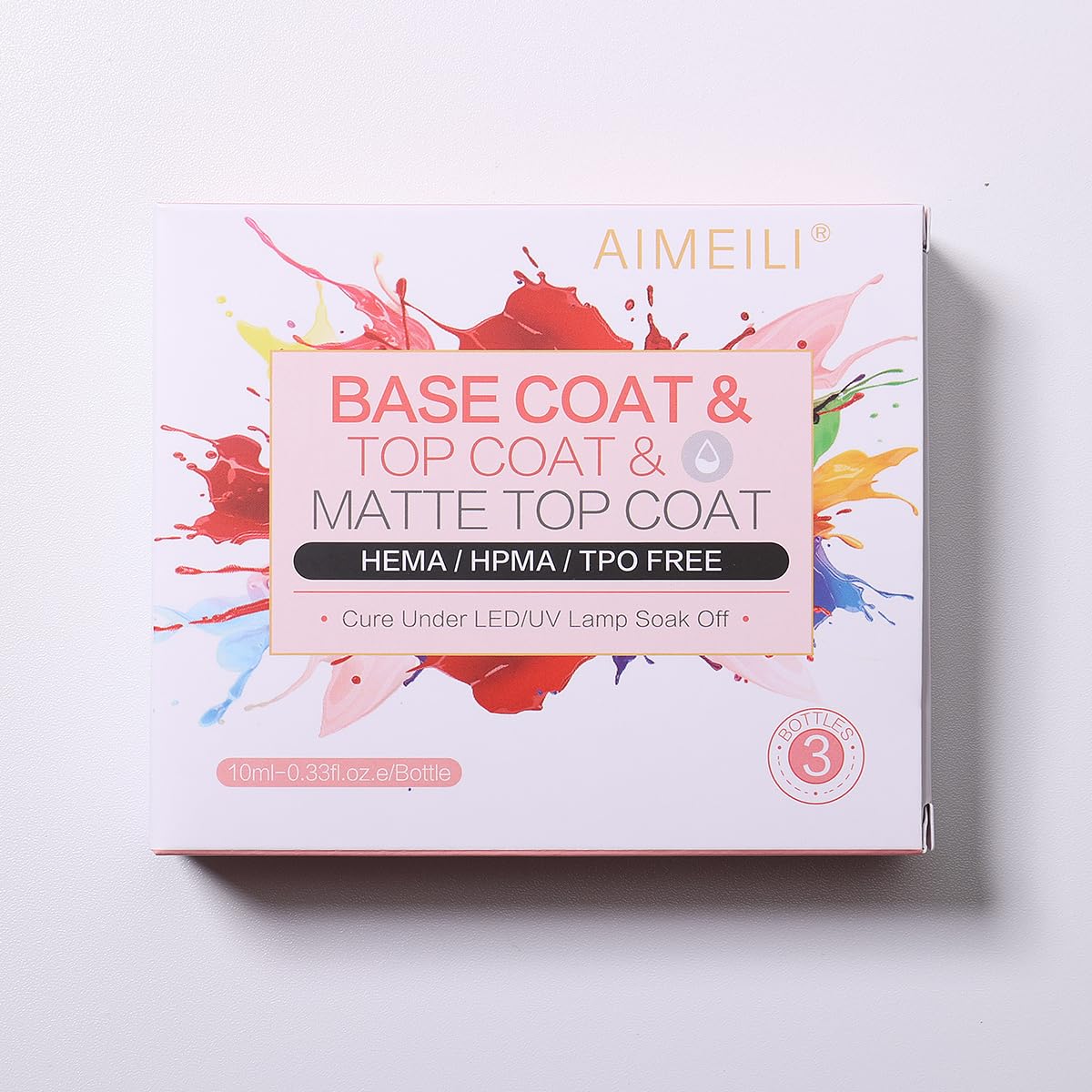 Aimeli, Base Coat & Top Coat & Matte Top Coat, 3x10 ml