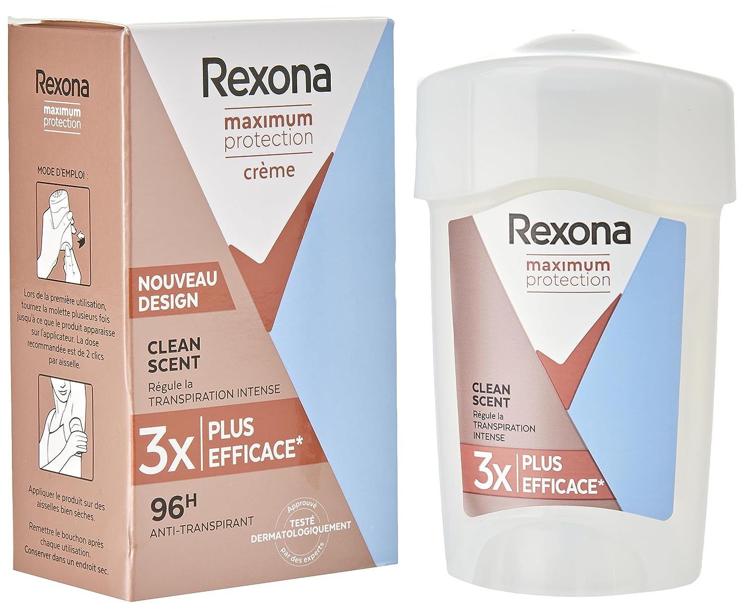 Rexona Rexona, Maximum Protection Clean Scent, Deo-krém, 45 ml